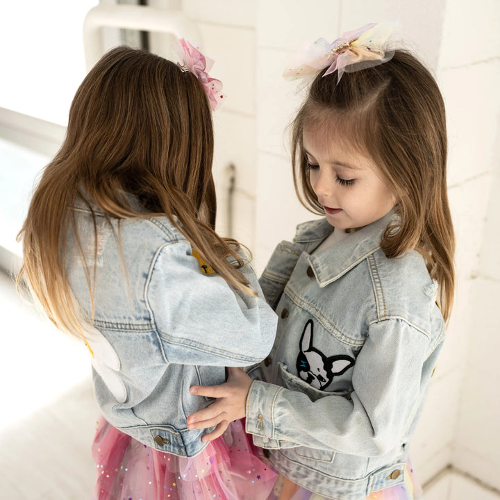 Petite Hailey Kids PATCHED DENIM JACKET - Smile