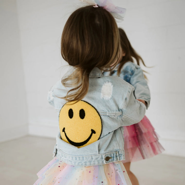Petite Hailey Kids PATCHED DENIM JACKET - Smile