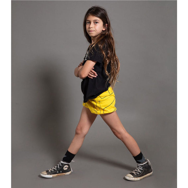 Nununu Kids SEWING PATTERN Yoga Shorts - Lava Yellow