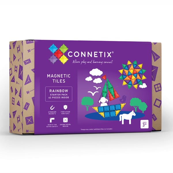 >CONNETIX Rainbow Tiles - 62 Pieces Set Starter Pack