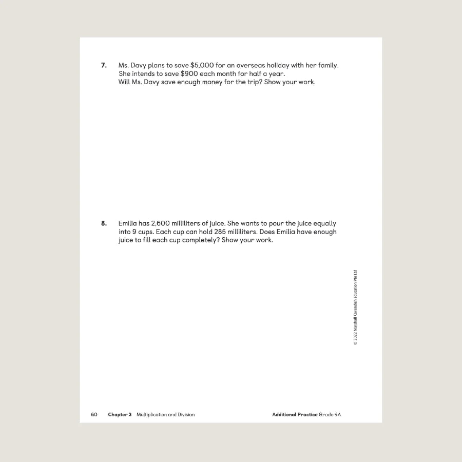 >Singapore Math Primary Mathematics Additional Practice 4A