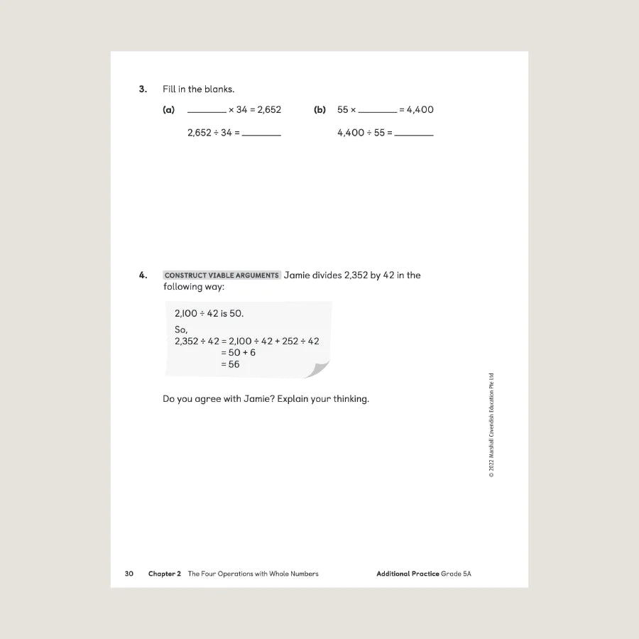 >Singapore Math Primary Mathematics Additional Practice 5A