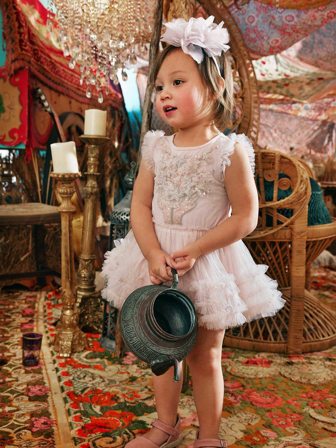 Tutu Du Monde Baby Girl's FIELDS OF GOLD Bebe Palm Reader Tutu Dress - Porcelain Pink