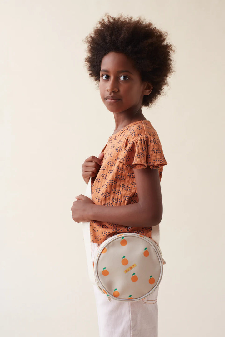 TINYCOTTONS Kids FORGET ME NOT CROP TEE in Light brown/ultramarine 055