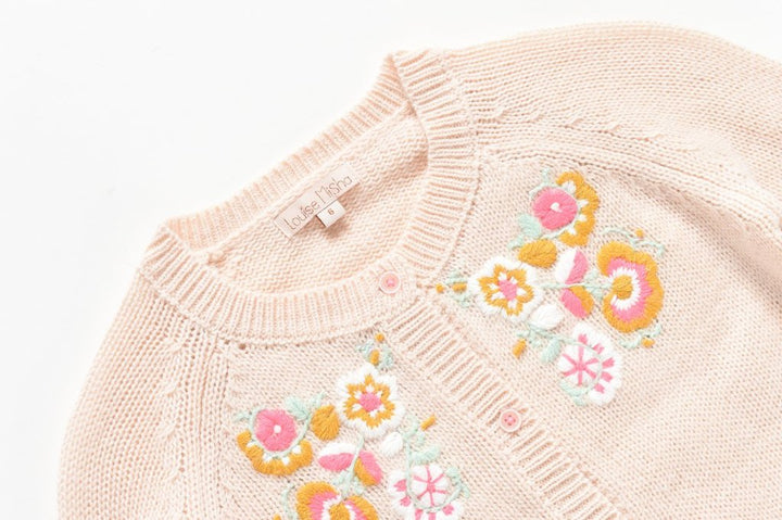 Louise Misha Kids Girl's Gilet Velika Sweaters in Cream