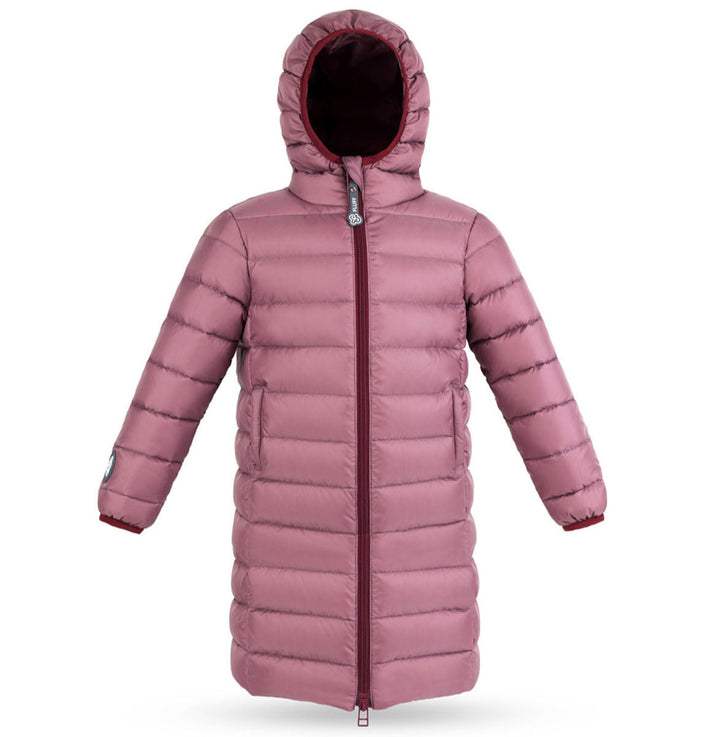 Fluff Kids Coat in Plum with Milk