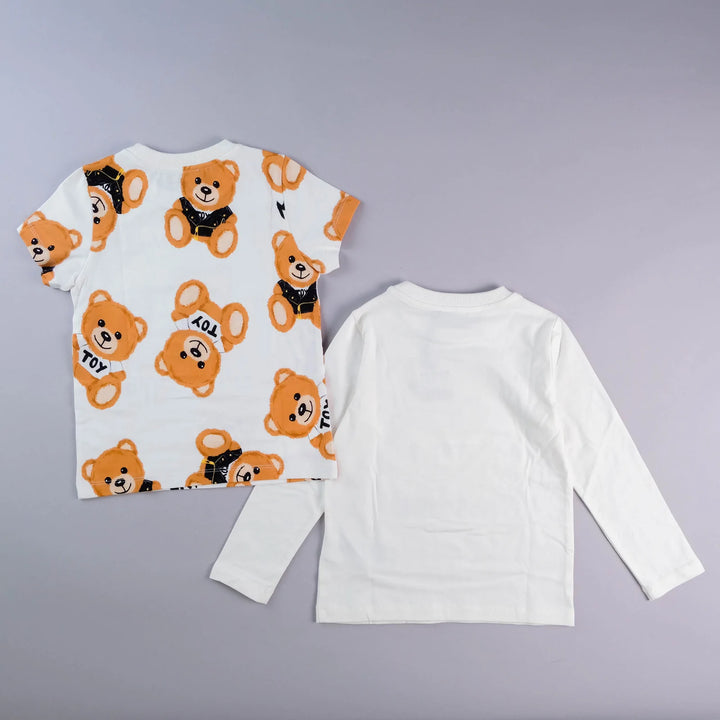 Moschino Kids Graphic and Print Toy Bear T-Shirt 2-PK Set