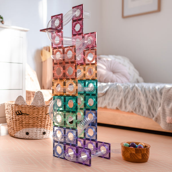 CONNETIX Pastel Tiles - 106 Pieces Ball Run