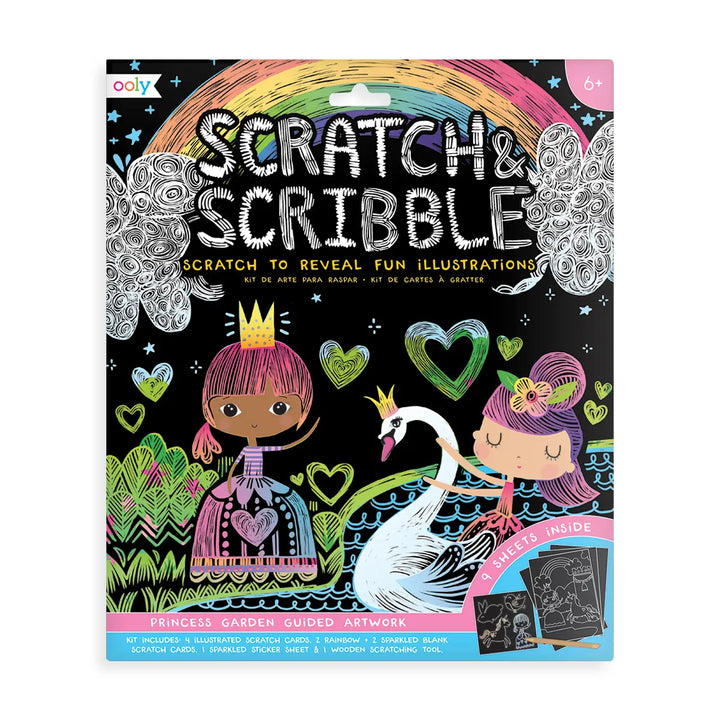 OOLY Scratch & Scribble Art Kit: Princess Garden