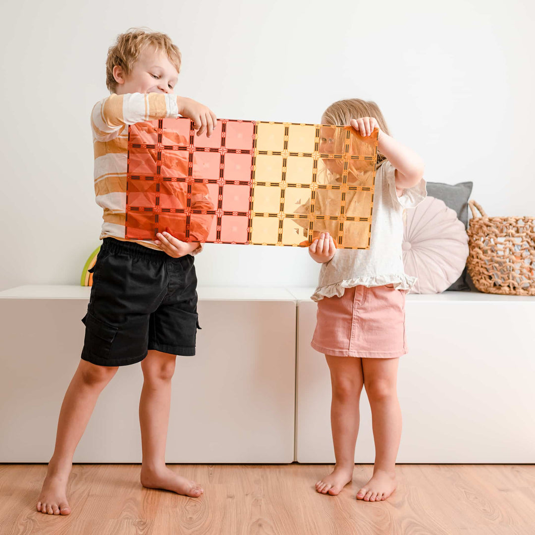 >CONNETIX Pastel Tiles - 2 Pieces Base Plate Lemon & Peach Pack