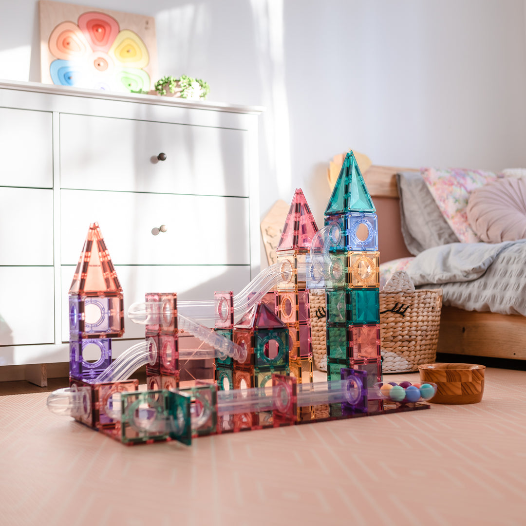 CONNETIX Pastel Tiles - 106 Pieces Ball Run