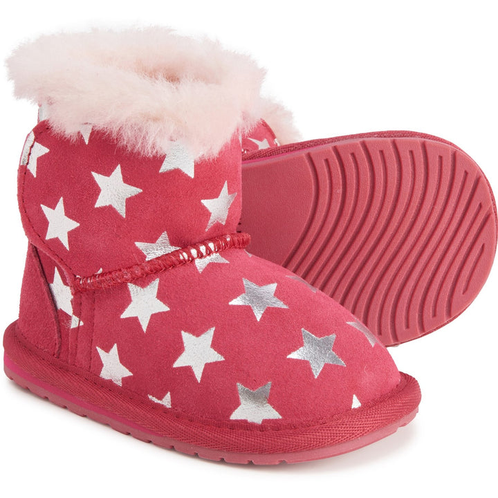 EMU AUSTRALIA Deluxe Wool Baby Walker Winter Boots in Starry Night Fuschia