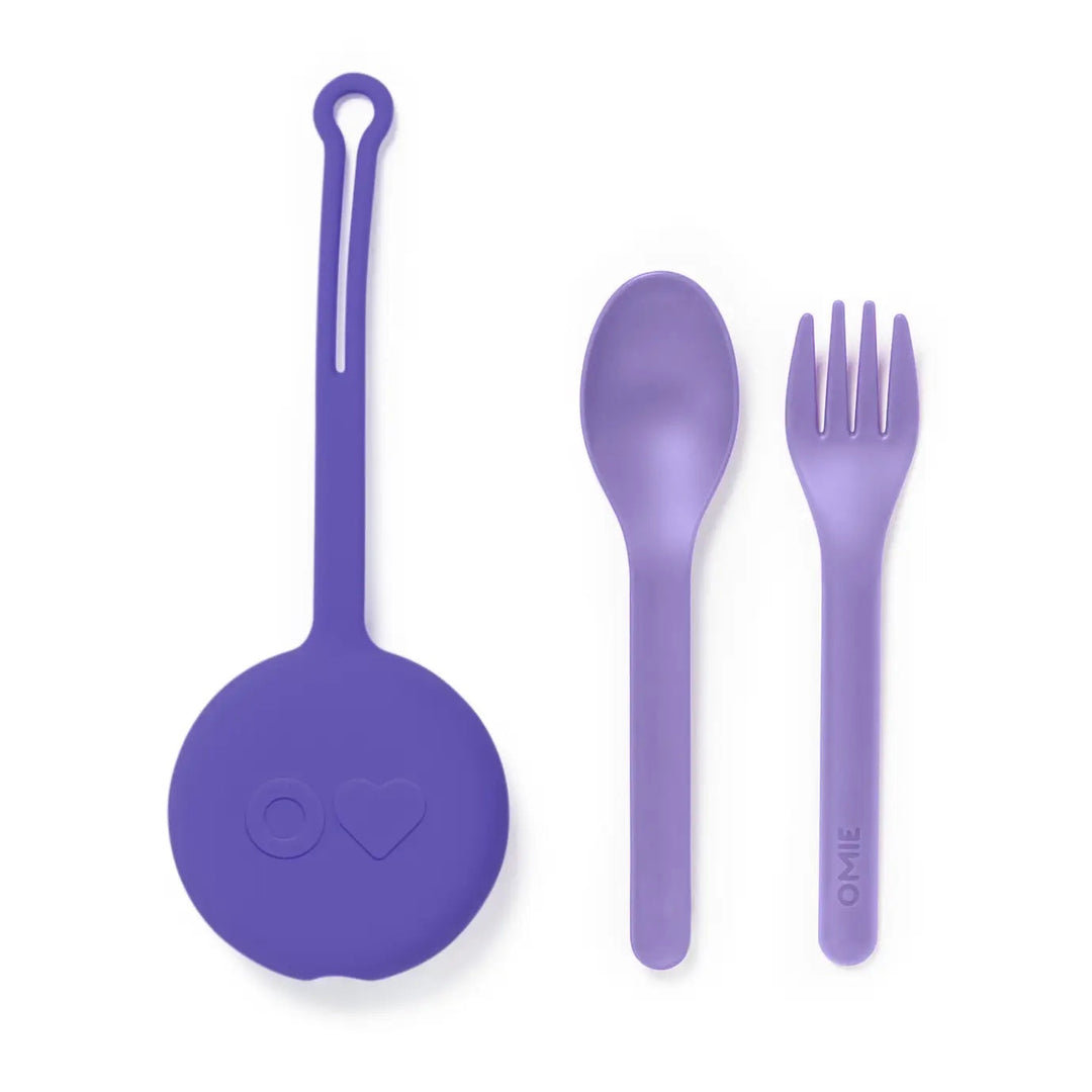 OmieBox Lunch Box Fork, Spoon + Pod Set [5-color]