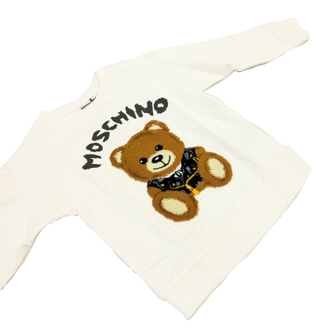 Moschino Kids Teddy Bear Cotton Sweatshirt - White