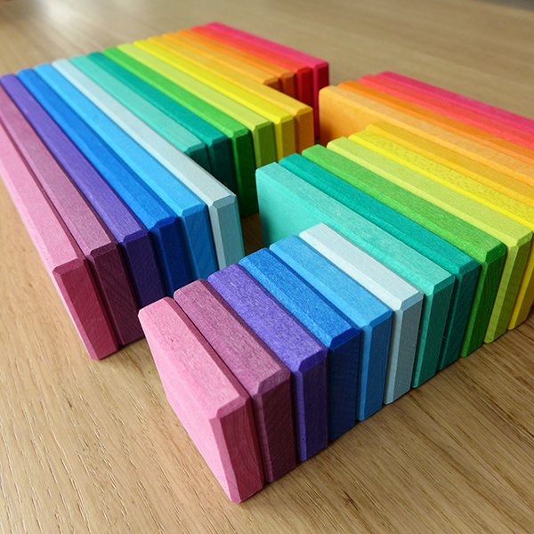 NIC Toys Glueckskaefer Rainbow Slat Building Set 32 Pieces