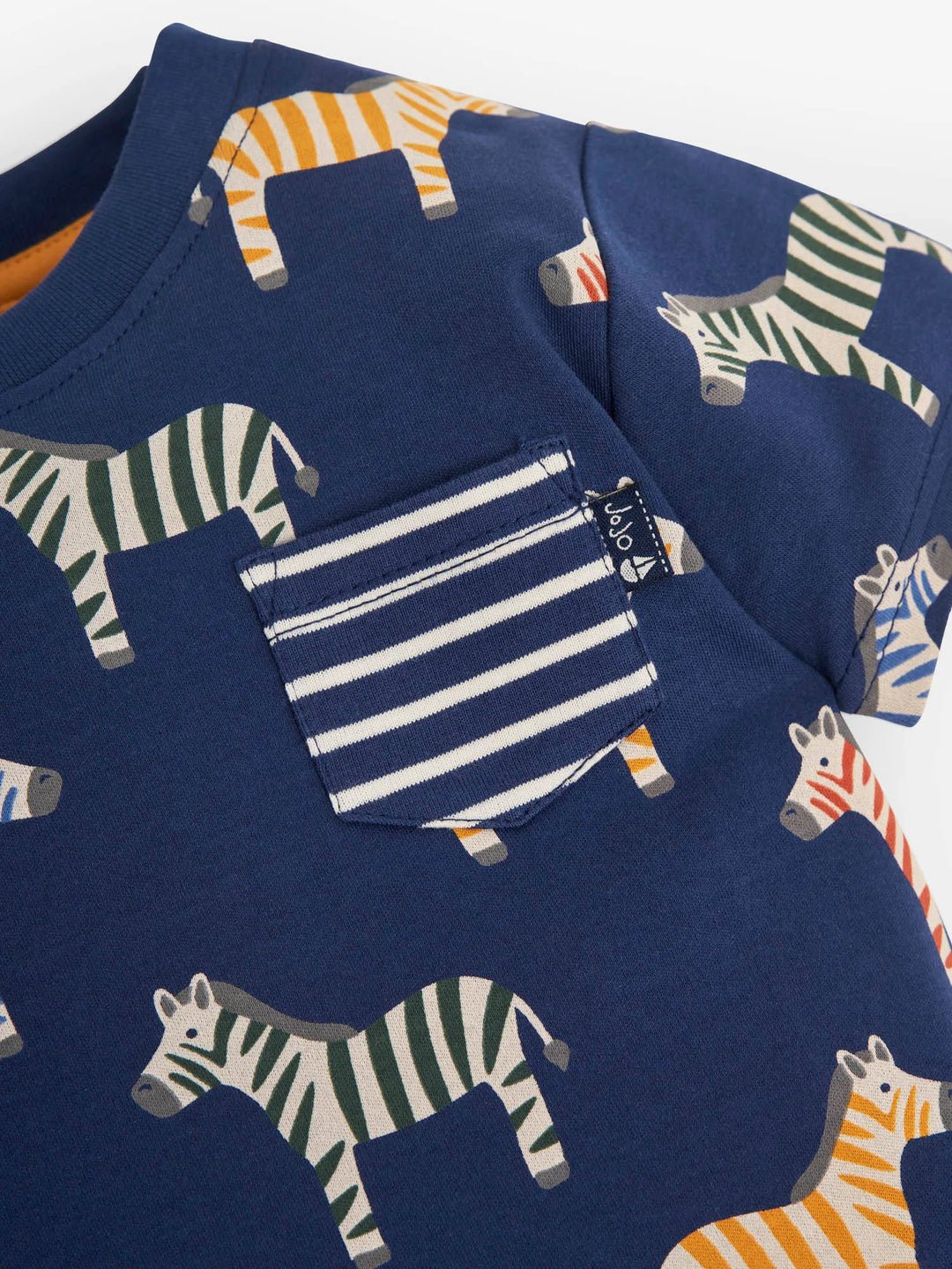 Jojo Maman Bebe Kids Zebra T-Shirt - Navy