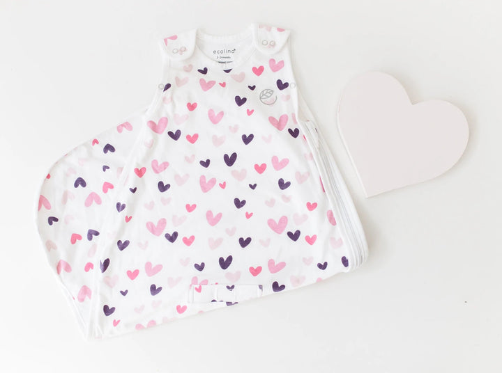 Woolino Ecolino Adjustable Baby Sleep Bag - Hearts