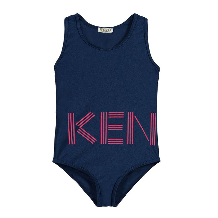 Kenzo Kids Logo Swim Suit in Navy