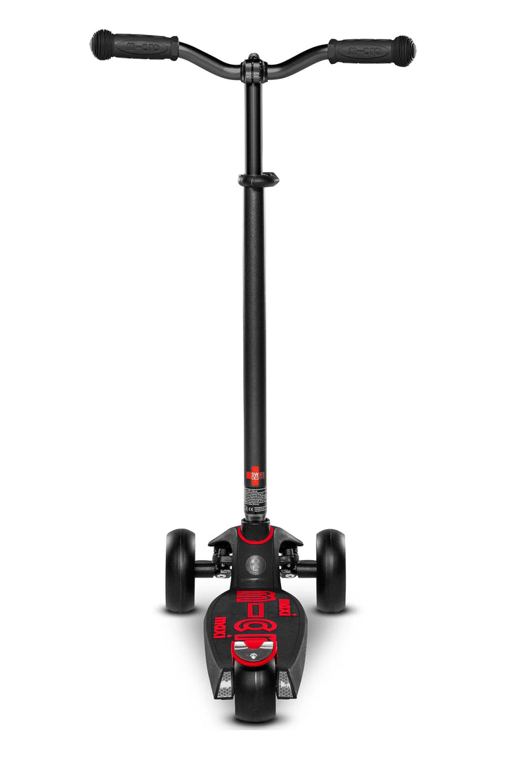 Micro Kickboard Kids Maxi Deluxe Pro LED Scooter - Black/Red [Age 5-12]