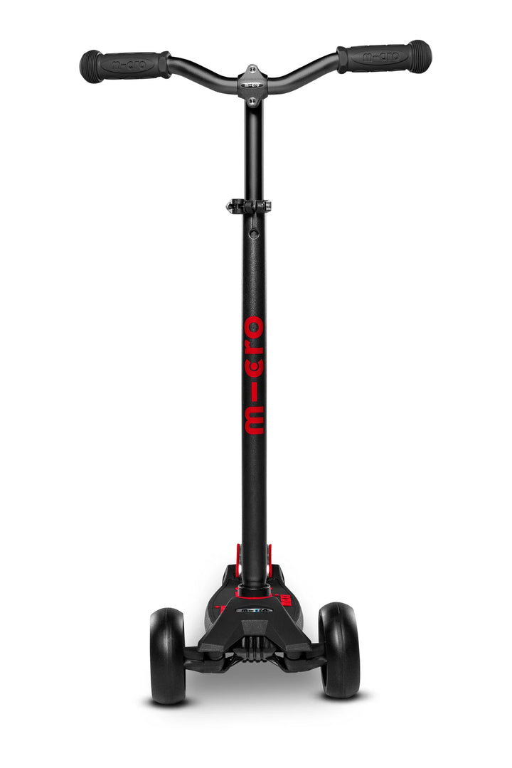 Micro Kickboard Kids Maxi Deluxe Pro LED Scooter - Black/Red [Age 5-12]
