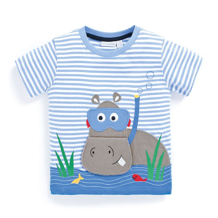 Jojo Maman Bebe Kids Hippo T-shirt