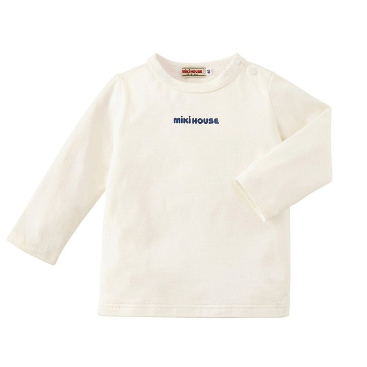 Miki House Kids Long Sleeve Tee in White