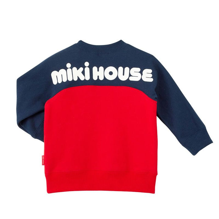 Miki House Kids Classic Sweatshirt in Red & Navy