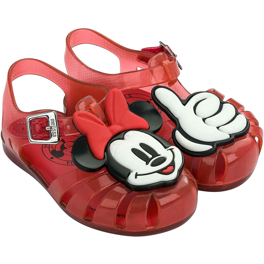Mini Melissa Kids Girls "Aranha + Mickey" Friends Jelly Sandals Shoes in Red
