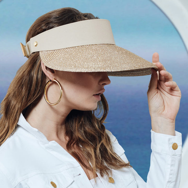 >Eric Javits Champ II 12164 Visor Sun Hat in Peanut