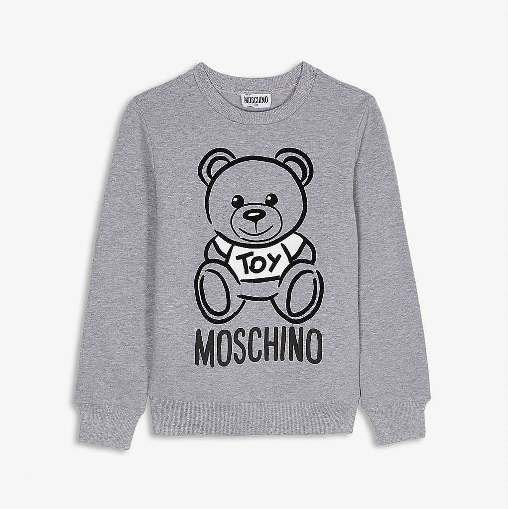 Moschino Kids Toy Bear Boy/Girl Sweatshirt in Grey