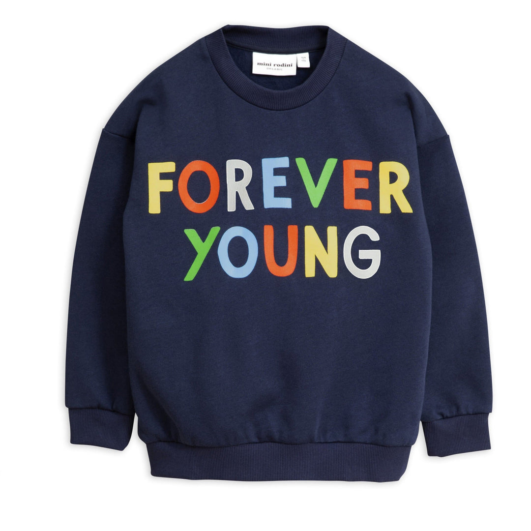 Mini Rodini Kids Forever Young Sweatshirt in Navy