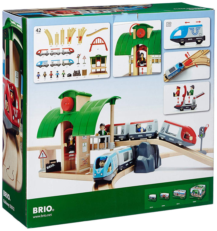 BRIO 33512 Travel Switching Set | 42 Piece Train Toy with Accessories and Wooden Tracks for Kids Ages 3 and Up