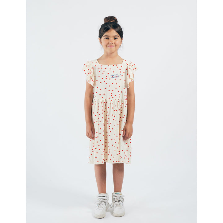 BOBO CHOSES Kids Dots Jersey Ruffle Dress 12001118