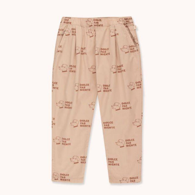 TINYCOTTONS Kids "DOGS" PLEATED PANT in light nude/cinnamon 154