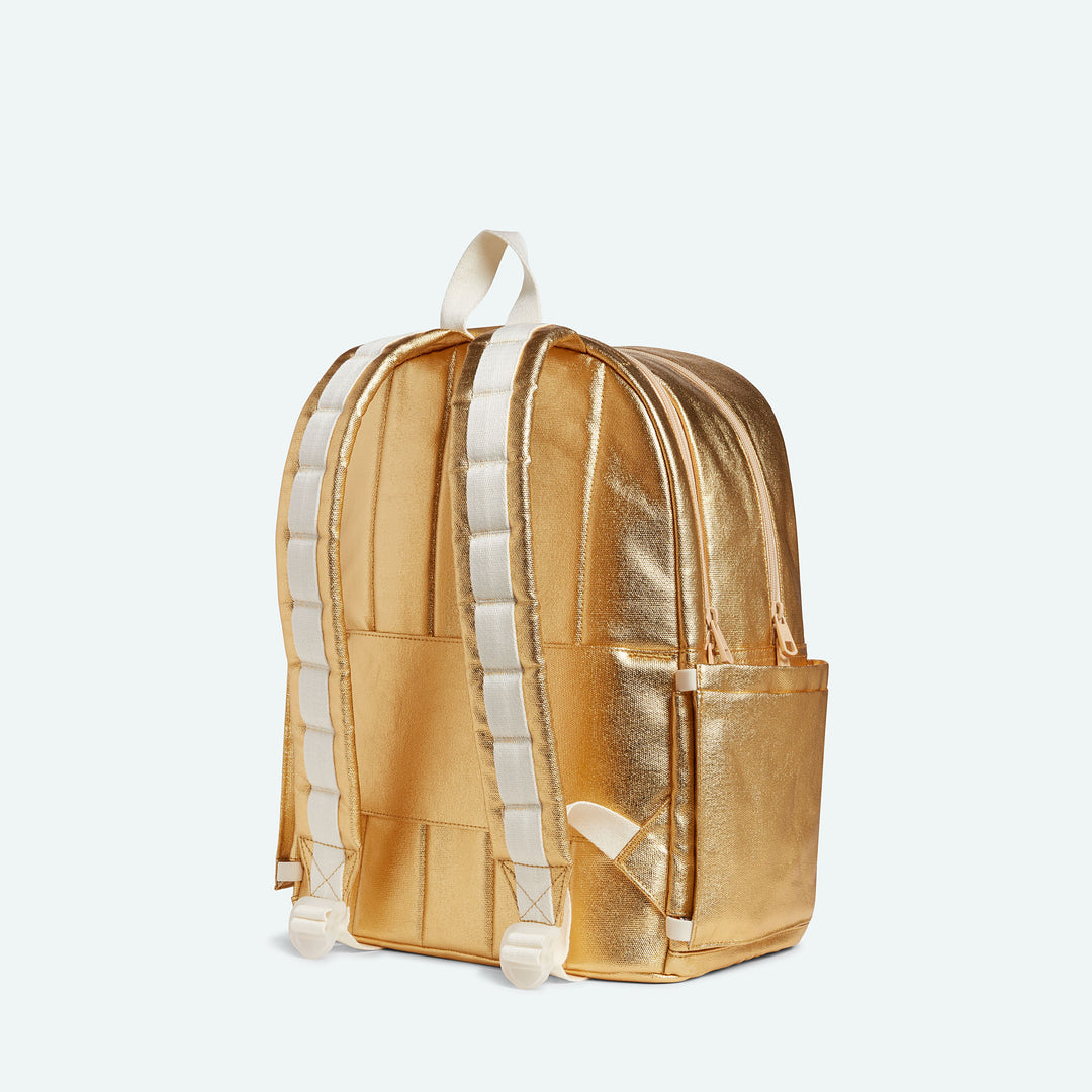 >State Bags Kane Kids Double Pocket Large Backpack in GOLD